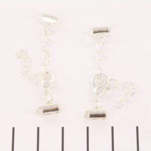 Set 2 capete tubulare metalice cu extensie 7 mm - Argintii