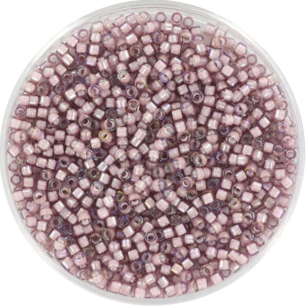 Miyuki Delica 11/0 DB1791 - White Lined AB Smoky Amethyst