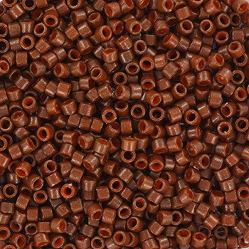 Miyuki Delica 11/0 DB2142 - Duracoat Opaque Dyed Cognac - imagine 2