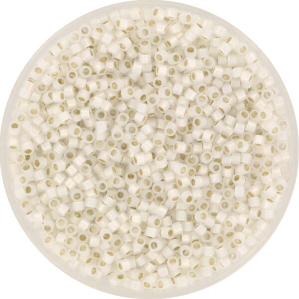 Miyuki Delica 11/0 DB0221 - Gilt Lined White Opal