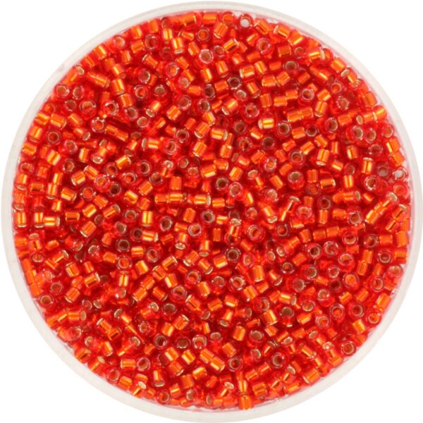 Miyuki Delica 11/0 DB0043 - Silverlined Flame Red