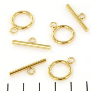 Inchizatoare tip toggle rotunda - otel inoxidabil aurie, 20 mm, set