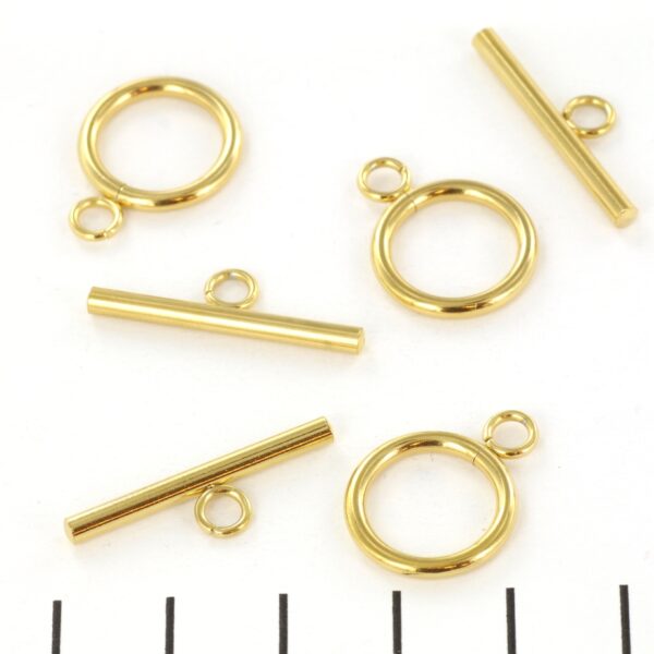 Inchizatoare tip toggle rotunda - otel inoxidabil aurie, 20 mm, set