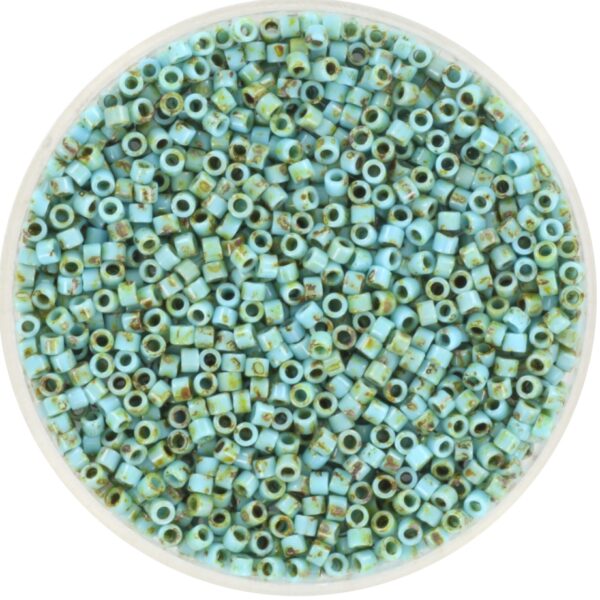 Miyuki Delica 11/0 DB2264 - Opaque Picasso Turquoise Blue