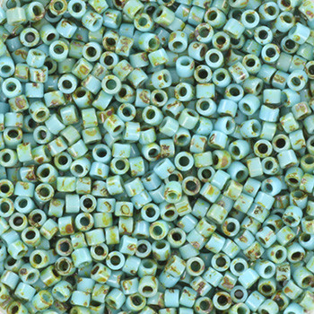 Miyuki Delica 11/0 DB2264 - Opaque Picasso Turquoise Blue - imagine 2