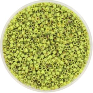 Miyuki Delica 11/0 DB2265 - Opaque Picasso Chartreuse