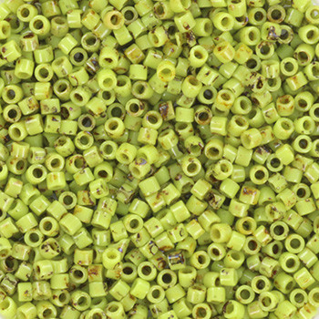 Miyuki Delica 11/0 DB2265 - Opaque Picasso Chartreuse - imagine 2