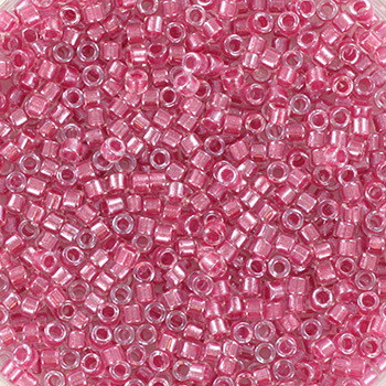 Miyuki Delica 11/0 DB0902 - Sarkling Peony Pink Lined Crystal - imagine 2