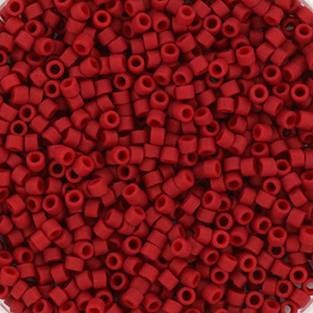 Miyuki Delica 11/0 DB0796 - Opaque Semi Frosted Dyed Red - imagine 2